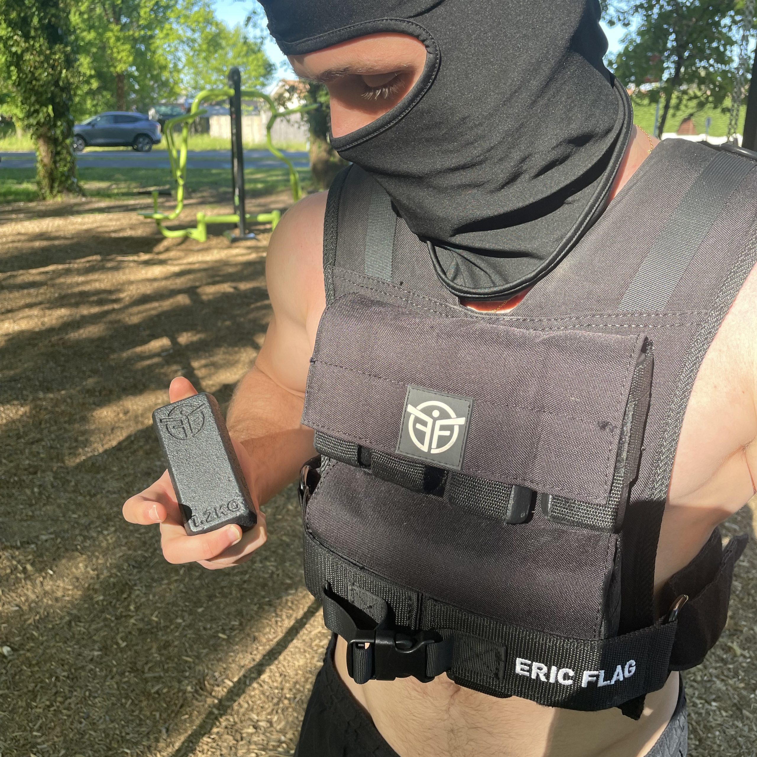 Plaque acier amovible gilet lesté modulable